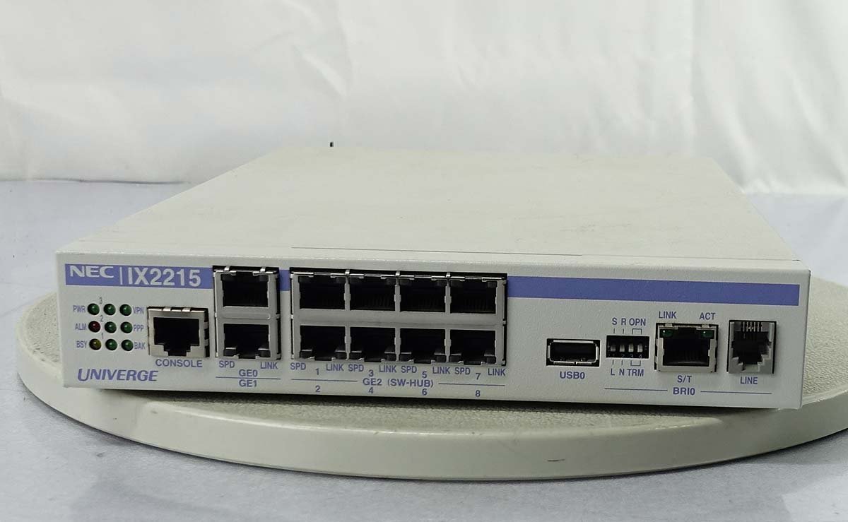 NEC UNIVERGE IX2215 ルーター 1台 最新FW10.10.27 NEC UNIVERGE IX2215 ルーター 1台 最新FW10.10.27