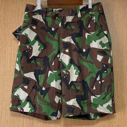 ラウドマウス Foxtrot ショートパンツ 迷彩 カモフラ 総柄 メンズ 30 ゴルフ グリーン カーキ 春夏 ウエア
