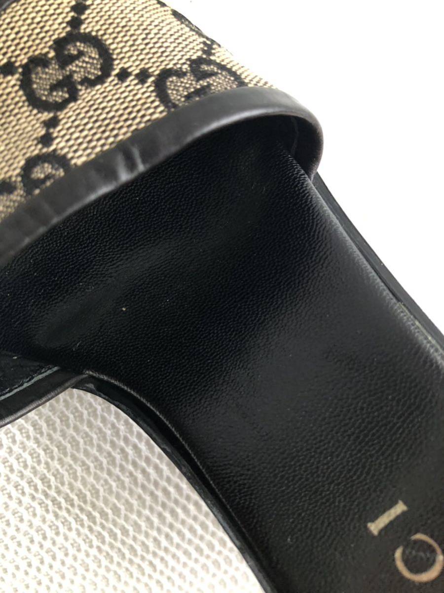 越後水草】◇GUCCI◇グッチ◇GG柄 キャンバス◇チャンキーヒール