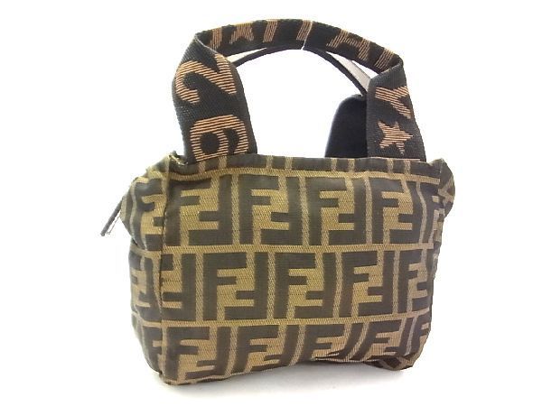 1円 外観美品 FENDI フェンディ ズッカ柄 ズッカ バニティポーチ アクセサリーポーチ ハンドバッグ カーキ ヴィンテージ フェンディ FENDI ズッカ柄 ウォレット 札入れ 長袖シャツ