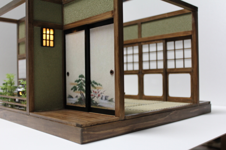 ☆富士山と日本庭園が見える和室六畳1/12のドールハウス☆