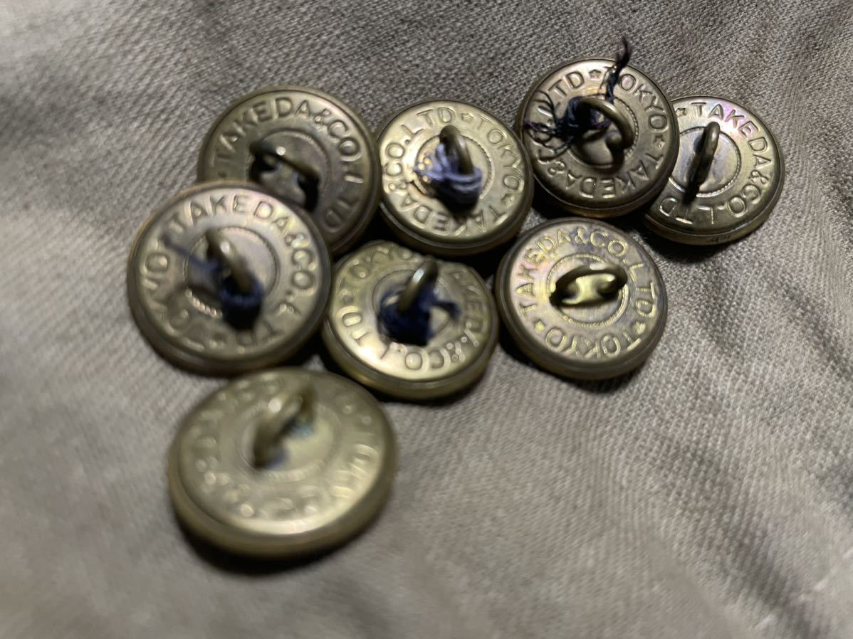 戦前 警察 ボタン 8つセット 裏刻印有り 日本軍 陸軍 海軍 大日本帝国 