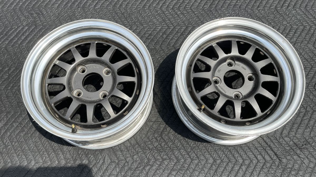weds AE86旧車 クラゲ 2PF 14インチ 6.5J +10 PCD114.3 2本 ブラックの