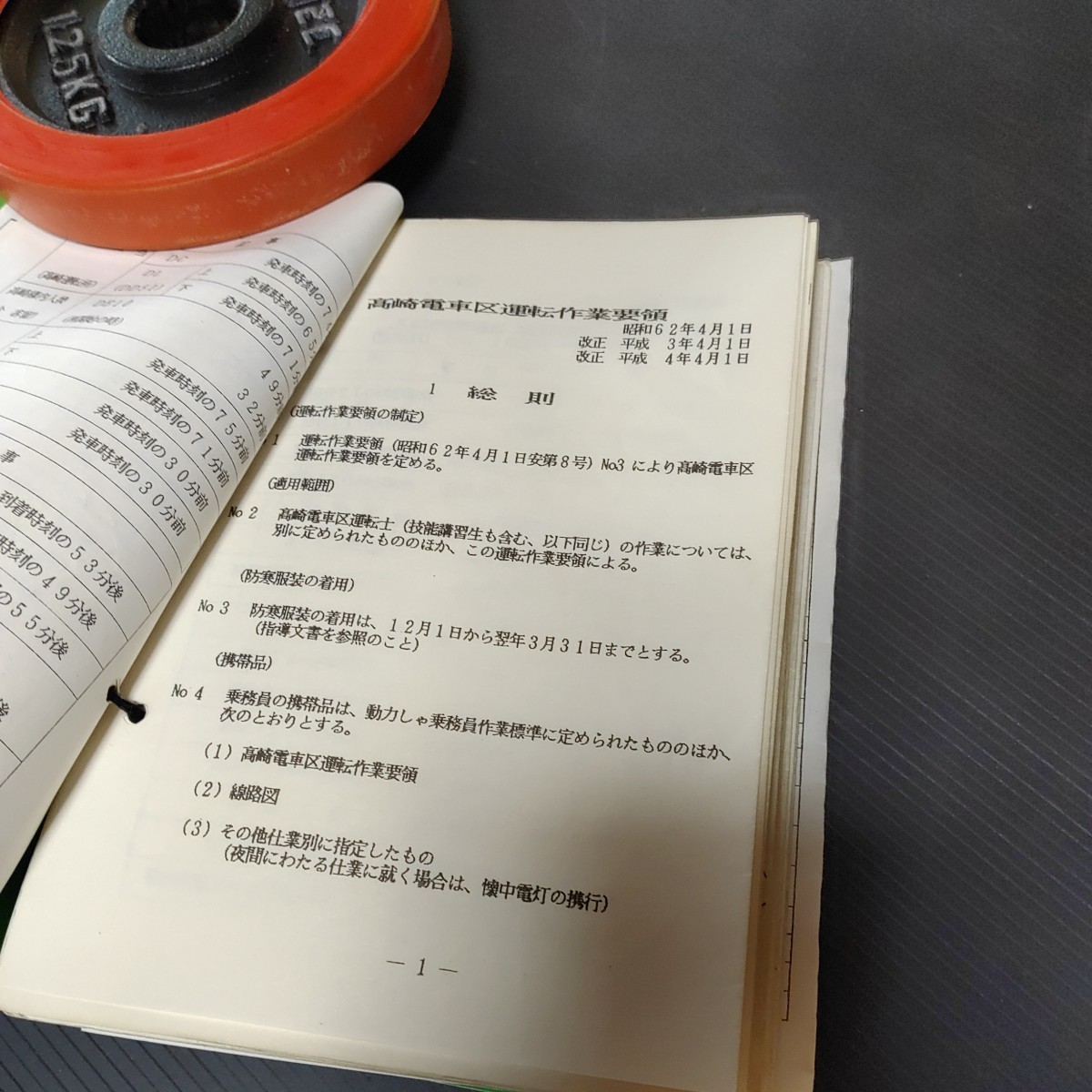 鉄道 新前橋電車区 乗務員行路表 鉄道 新前橋電車区 乗務員行路表 新