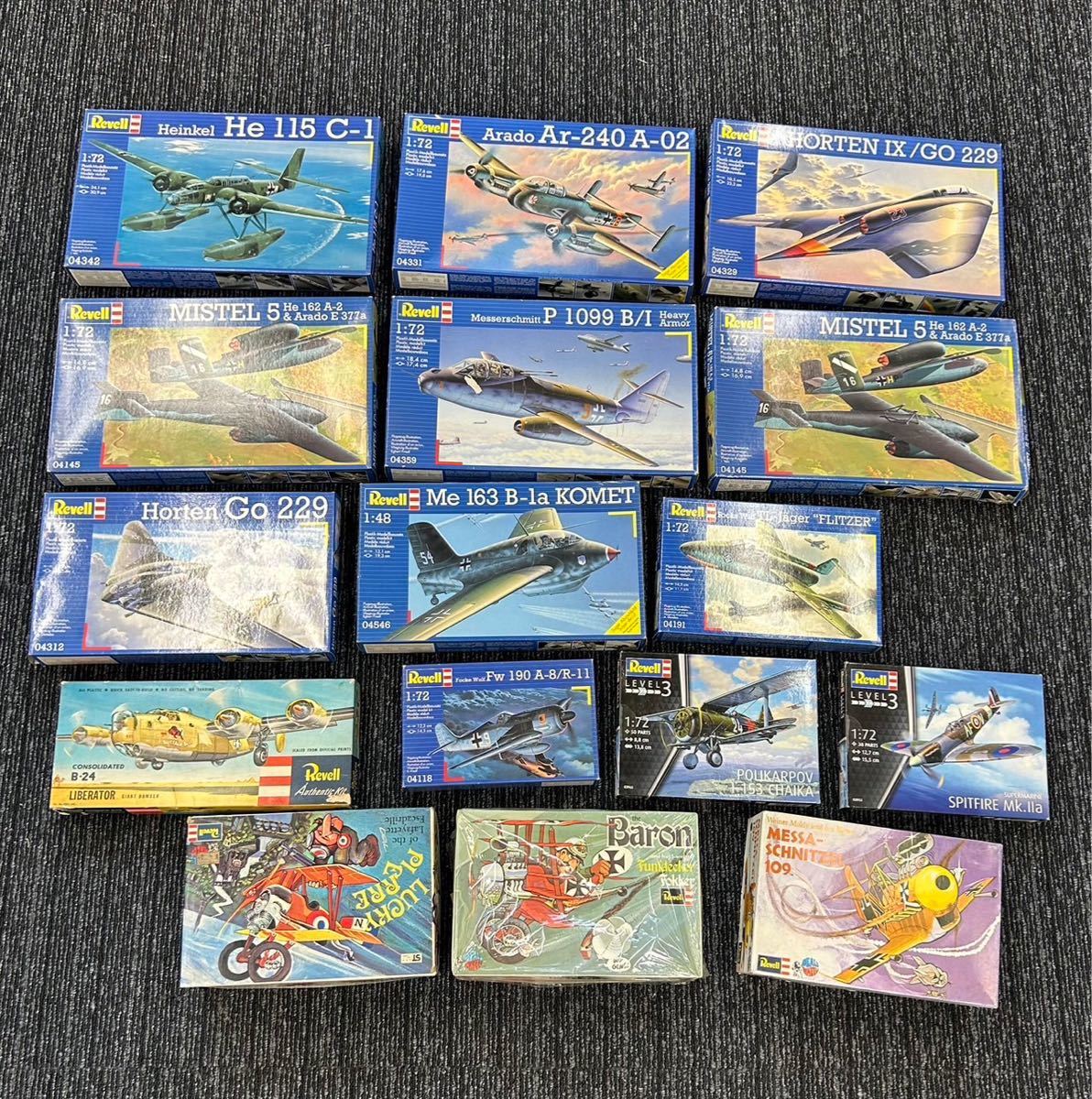 Revell 開封 未開封 戦闘機 未組立 プラモデル 昭和レトロ 軍用機 フジミ 飛行機 零戦 16個セット　①