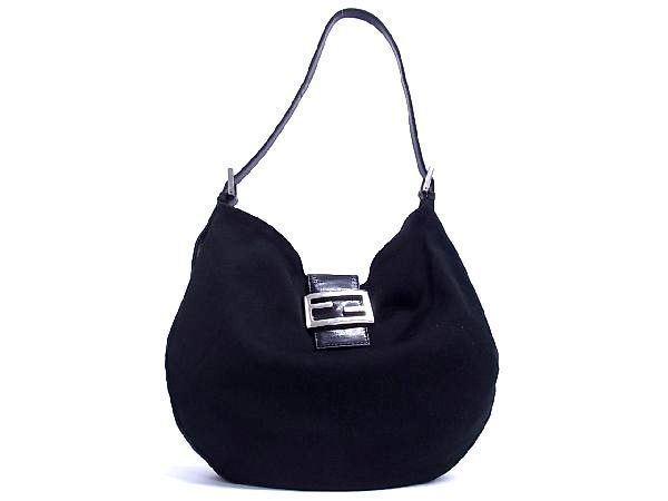 1円 FENDI フェンディ マンマバケット コットンジャージー×レザー 