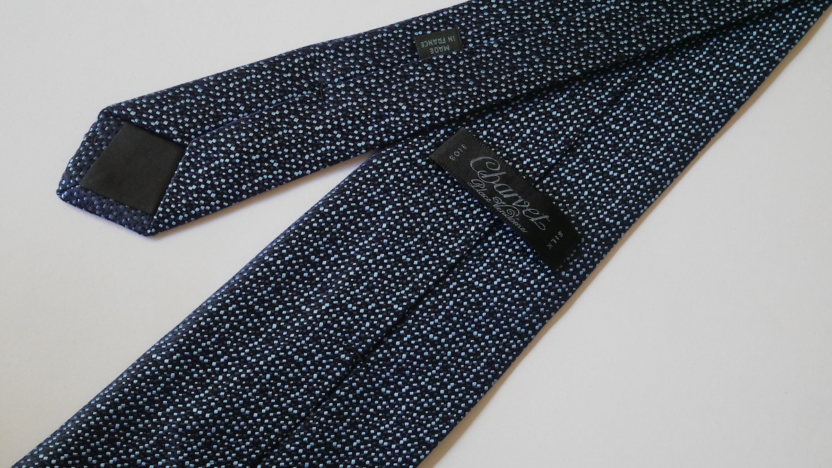 Charvet シャルベ シルク ネクタイ ブルー サークル フランス製