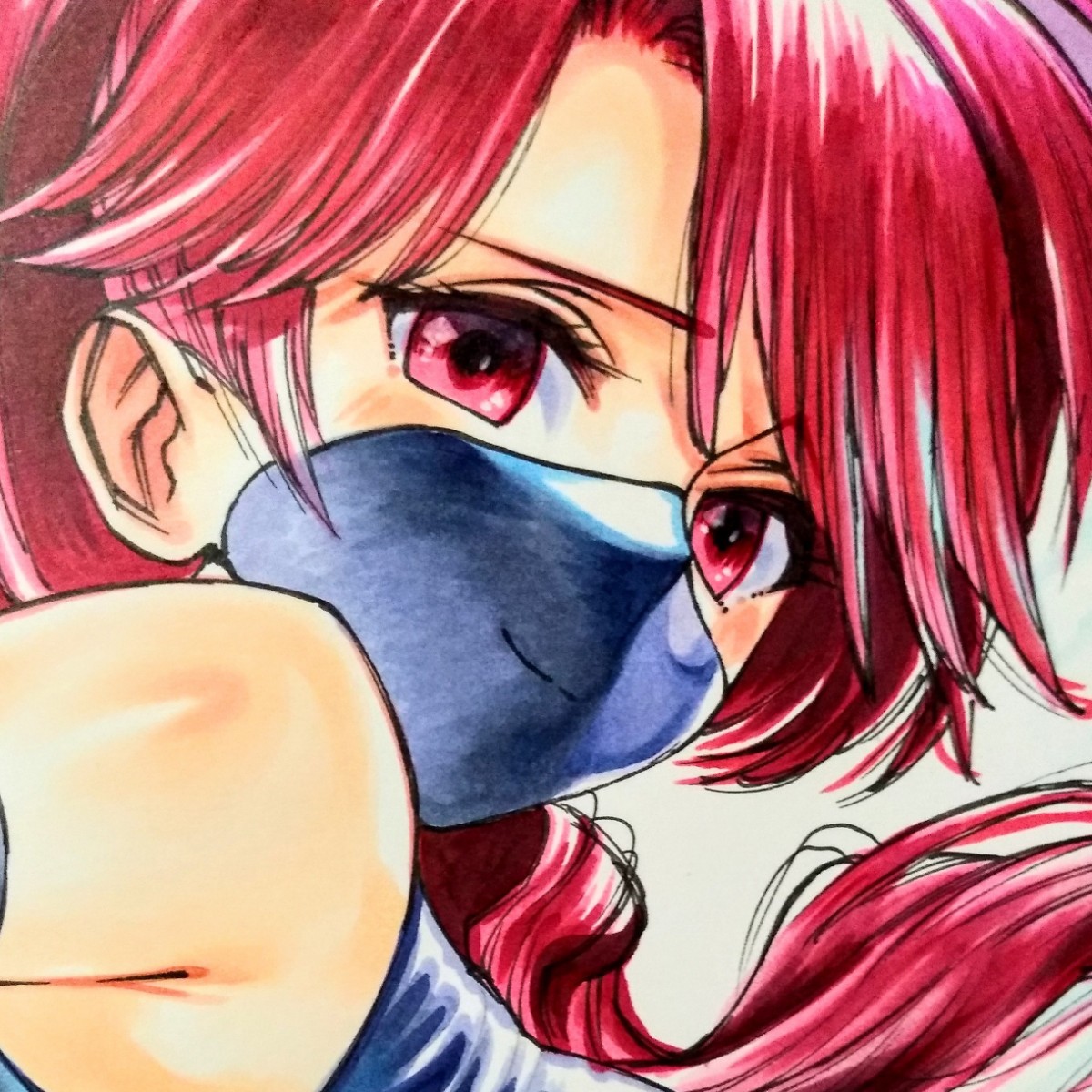 低価，限定SALE】 手描き イラスト 「Mono 561」A5サイズ 148mm×210mm