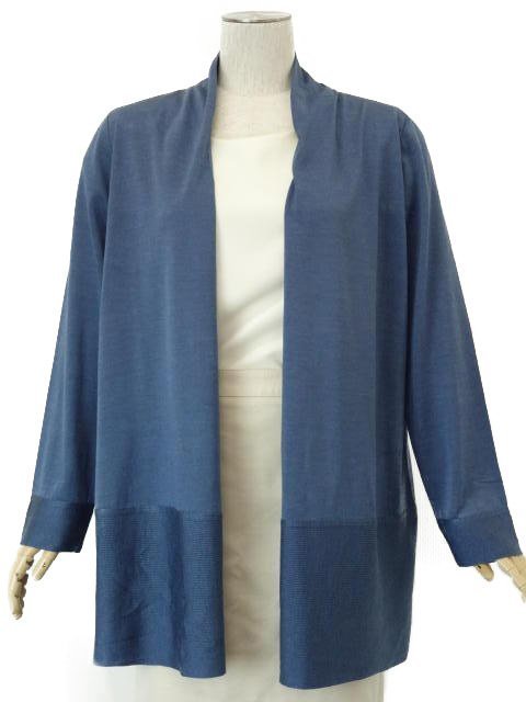 未使用品 レリアン Leilian 長袖 ニットカーディガン 9 ブルー系 【メール便可】