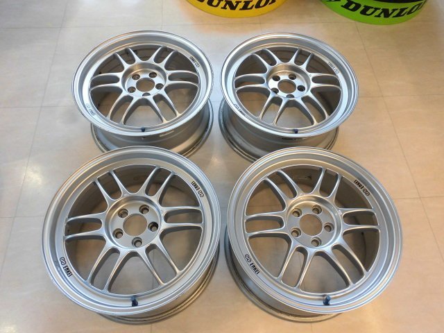 送料無料【ENKEI】7.5J×17インチ+45 PCD100-5穴☆4本[中古エンケイアルミ]スバル、トヨタ他☆彡 タイヤ&ホイール招きモアイ像　中御所店