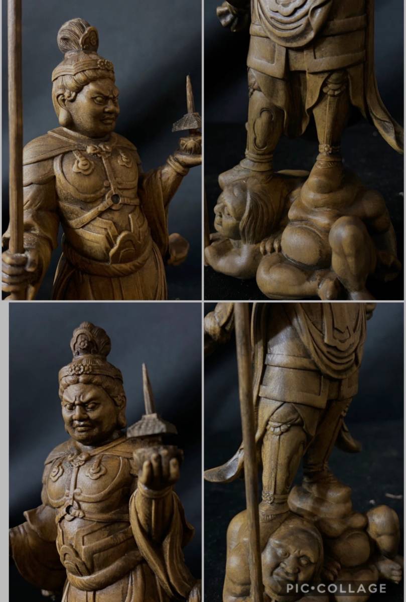 仏教工芸品 総柘植材 時代彫刻 古美術 木彫仏教 精密彫刻 仏師で