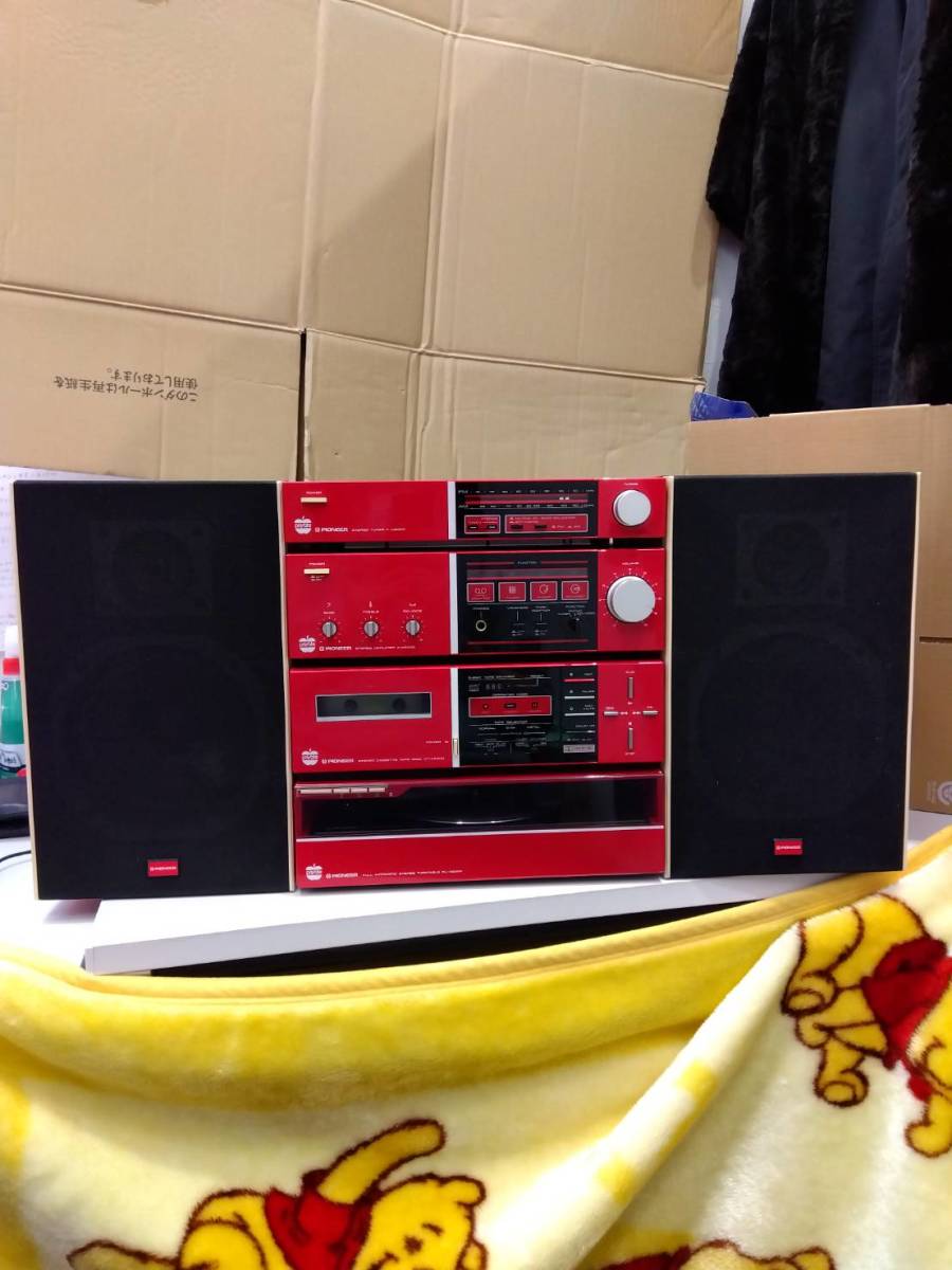 【レア・美品・稼働確認済】pioneer パイオニア システムコンポ F-X2000 A-X2000 CT-X2000 PL-X2000 S-X2000 N-70C 希少 レッド レトロ