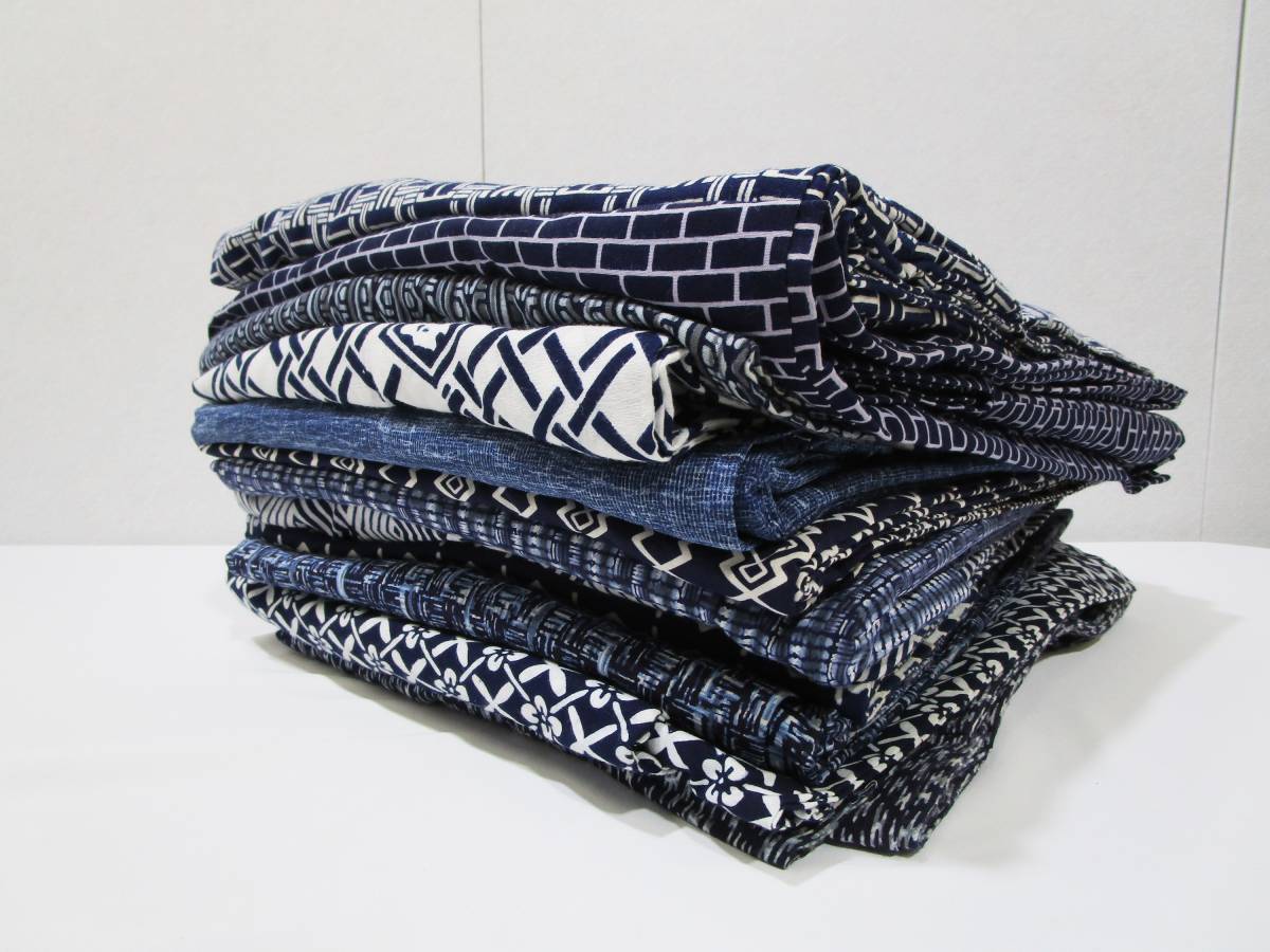 《ジャムルK》Qhc07-44◆送料無料◆　浴衣　着物　ゆかた　まとめて　12点セット　相撲　リメイク　生地　素材　材料