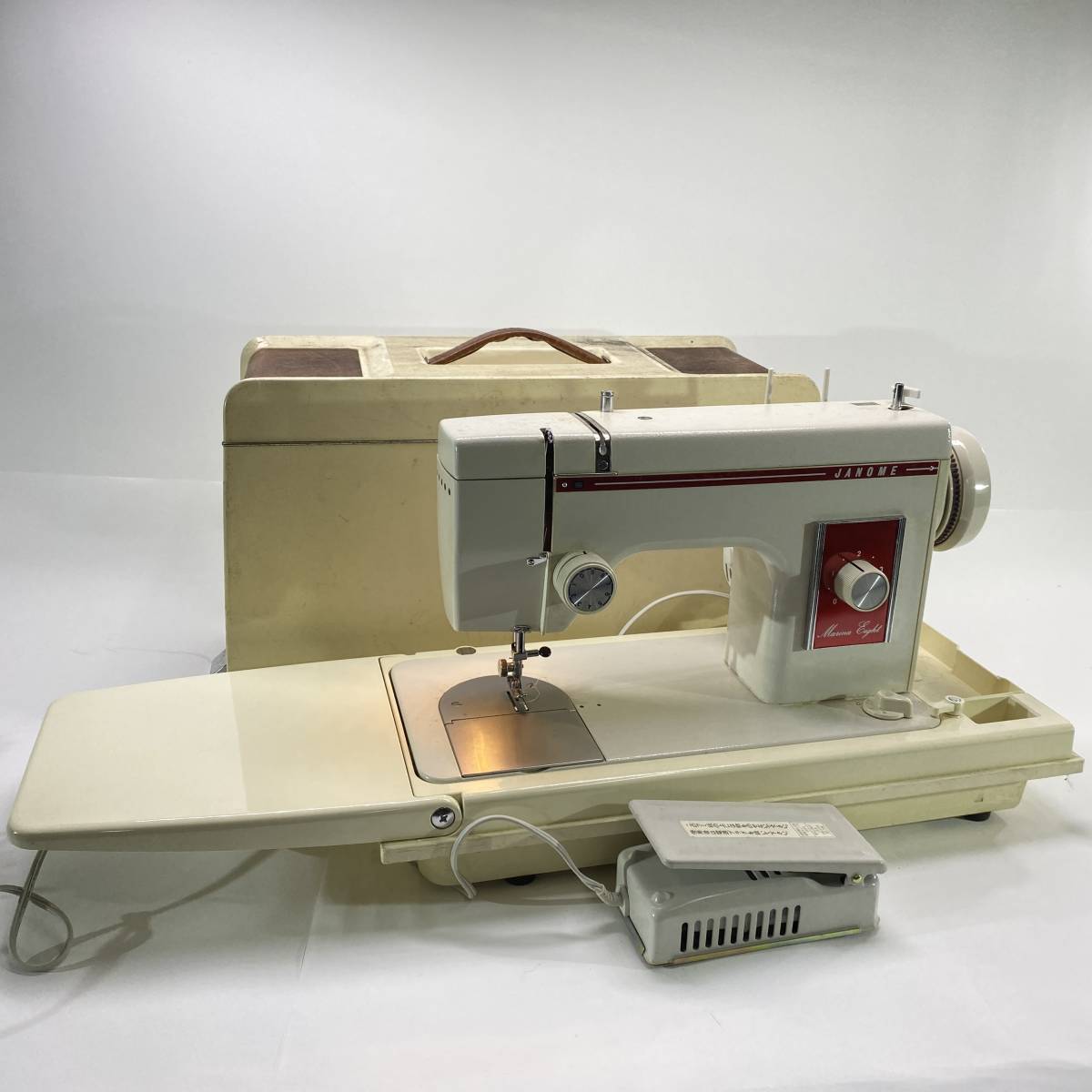 1円～ 2T123040104 JANOME ジャノメ ミシン Marina Eight 369型 TYPE M-11008 通電確認済み フットコントローラー ケース付き