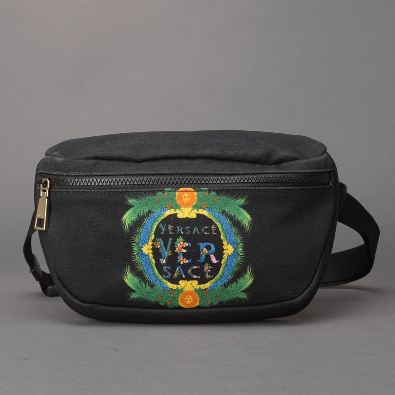 1円 美品 VERSACE ヴェルサーチ 太陽 ウエストバッグ ボディバッグ