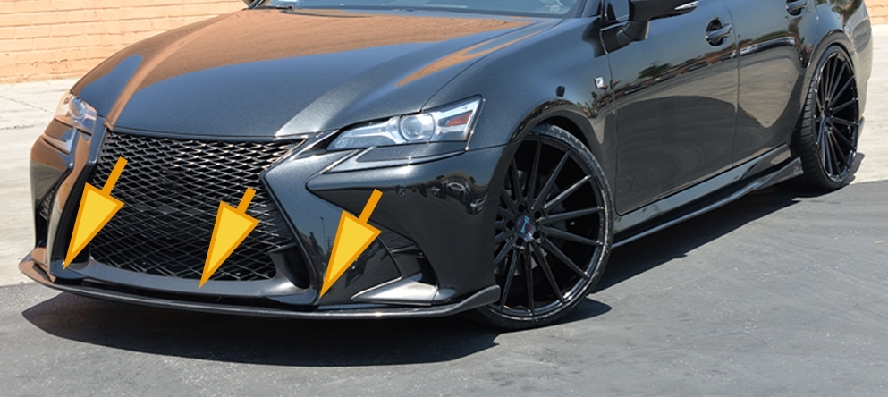 ブラック】レクサス GS 後期 Fスポーツ専用設計 フロントリップ