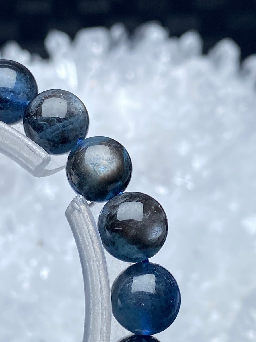 1025d800 天然水晶【30Aスターブラックアクアマリン】ブレス 8.5mm 