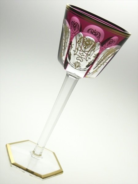 激安大特価，品質保証 n536 Baccarat バカラ クリスタル 高級シリーズ アルクール エンパイア 金彩 色被せ カット ワイングラス ⑤ パープル(クリスタルガラス)｜売買されたオークション情報、yahooの商品情報をアーカ クリスタルガラス