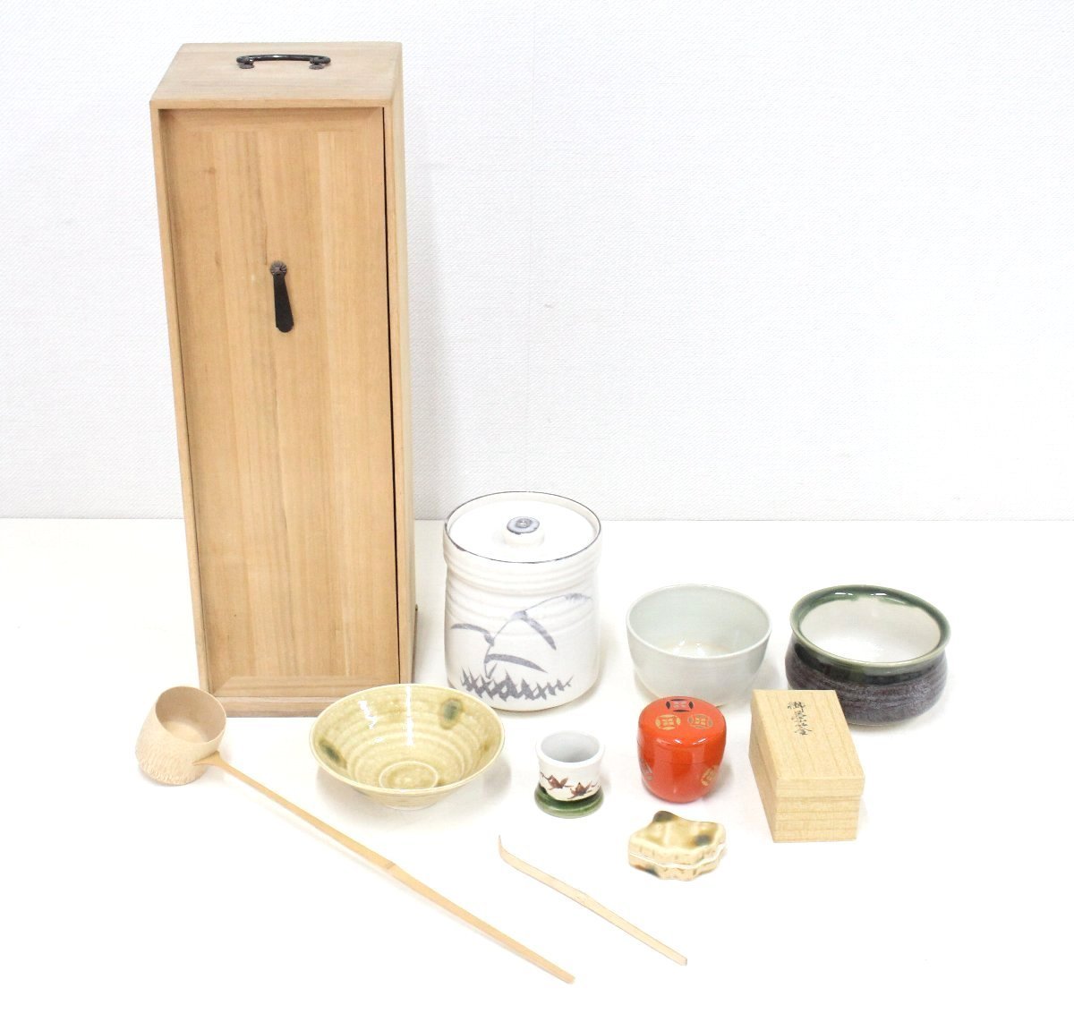 旧家蔵出・青織部・手桶向付五客組・時代陶芸・茶懐石道具 青磁貝形向
