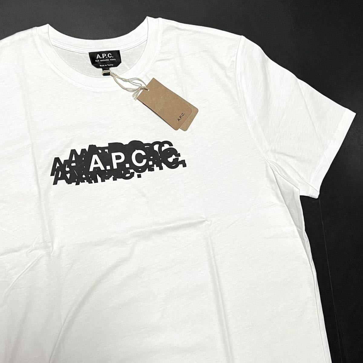 XL 新品 A.P.C. アーペーセー Koraku H Tシャツ モノグラム ロゴ ホワイト TEE 白 APC ロゴT ビッグサイズ 大きい 大きめ コラボ T