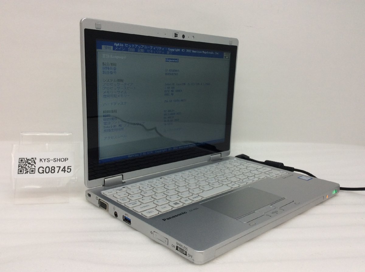 ジャンク/ Panasonic CF-RZ5PFDVS Intel Core m5-6Y57 メモリ4.1GB