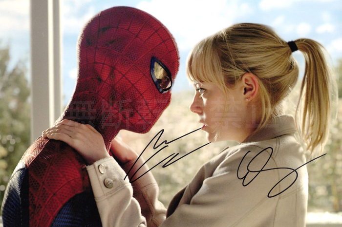 アンドリューガーフィールド&エマストーン 直筆サイン入りフォト スパイダーマン アンドリュー・ガーフィールド & エマ・ストーン 直筆サインフォト