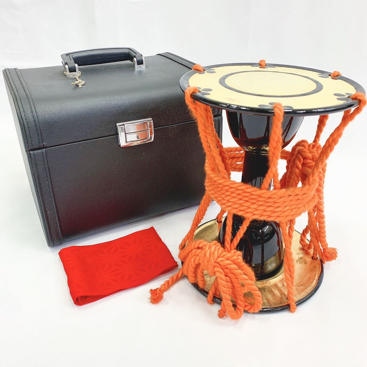 和太鼓 鼓 和楽器 打楽器 伝統楽器 鼓面直径約20cm 全長約25.5cm 鍵