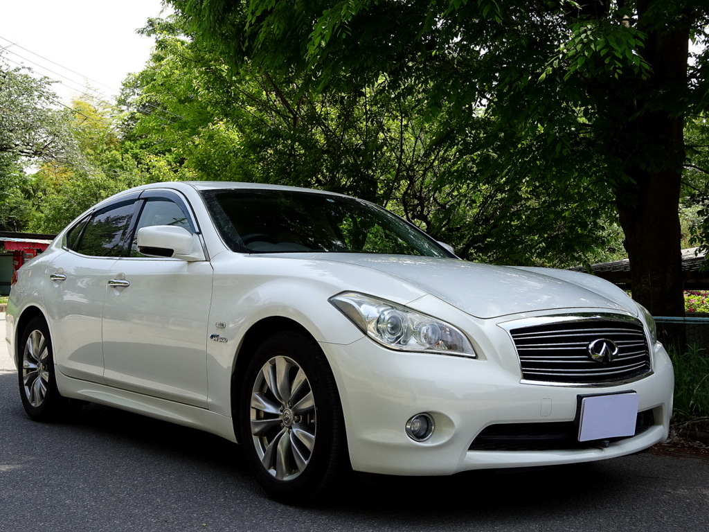 超激得，格安 25年式 フーガHV 車検6年9月24日 レーダークルーズ 自動ブレーキ HDDナビ TV Bluetooth バックモニター インテリキー サンルーフ HID ETC(フーガハイブリッド)｜売買されたオークション情報、yahooの フーガハイブリッド