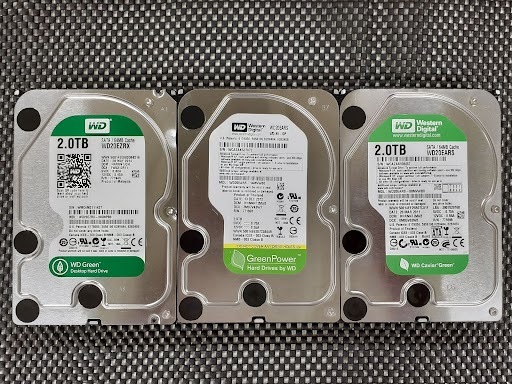 L0714-13　3.5インチHDD　Western Digital　WD20EZRX-00D8PB0 2TB　WD20EARS-14MVWB0 2TB　WD20EARS-0NVWB0 2TB　計6TB