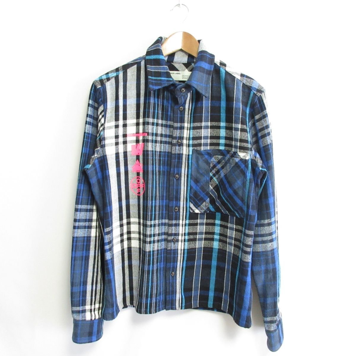 美品 19AW Off-White オフホワイト タータンチェック柄 長袖 Mariana 