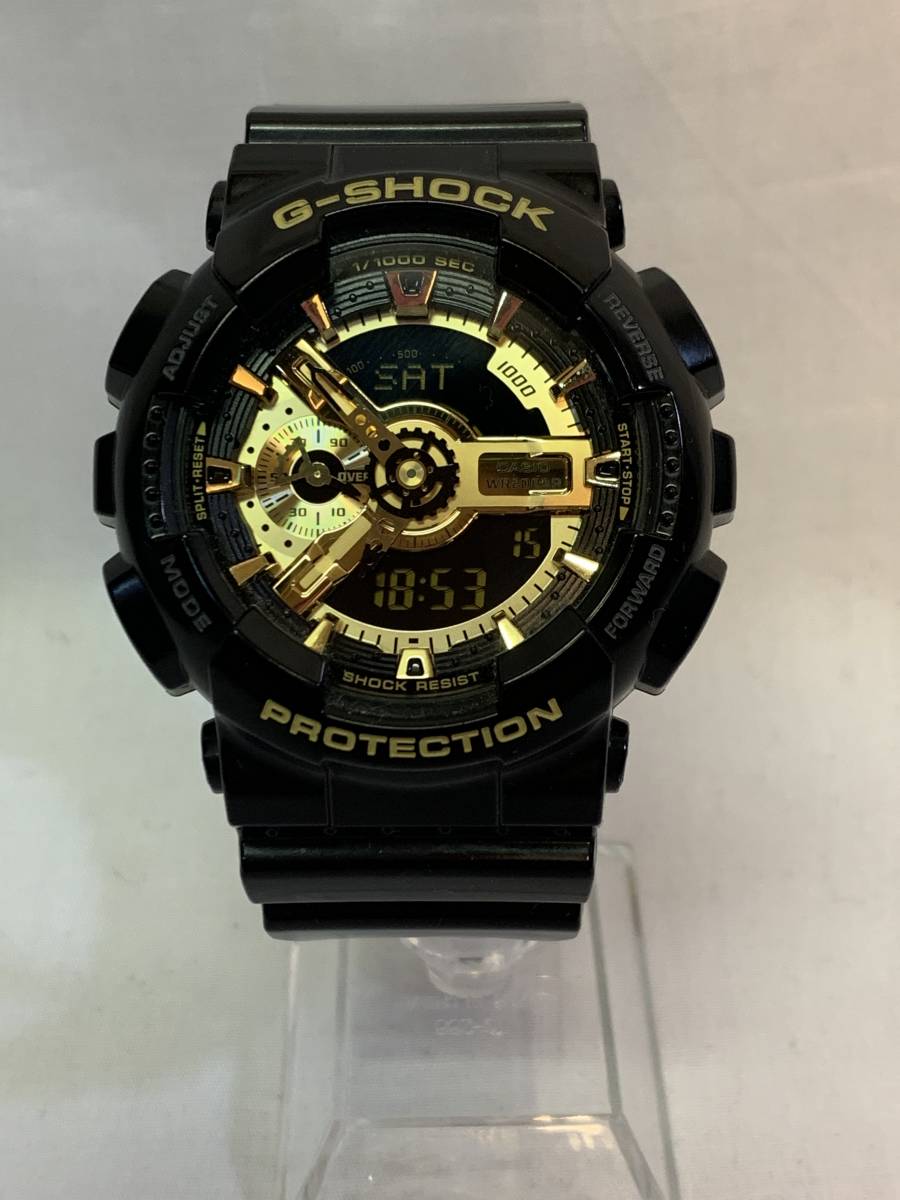1000~ 稼働品 CASIO カシオ G-SHOCK Gショック GA-110GB アナデジ 腕 時計 ブラック ゴールド 
