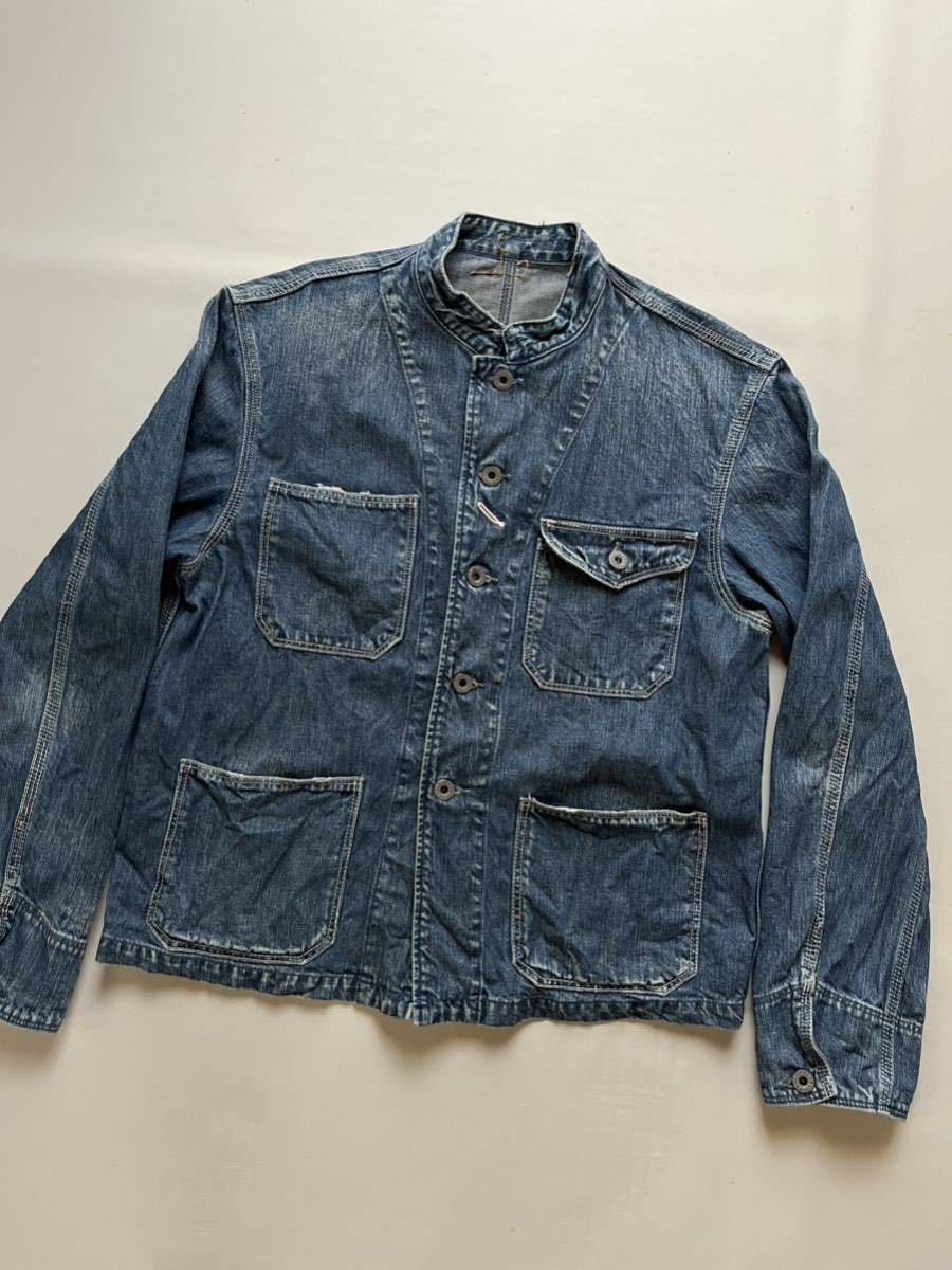 ★レア 00s kapital メンズ M 革パッチ デニム エンジニアジャケット カバーオール / キャピタル 日本製 ヴィンテージ 岡山 倉敷 児島