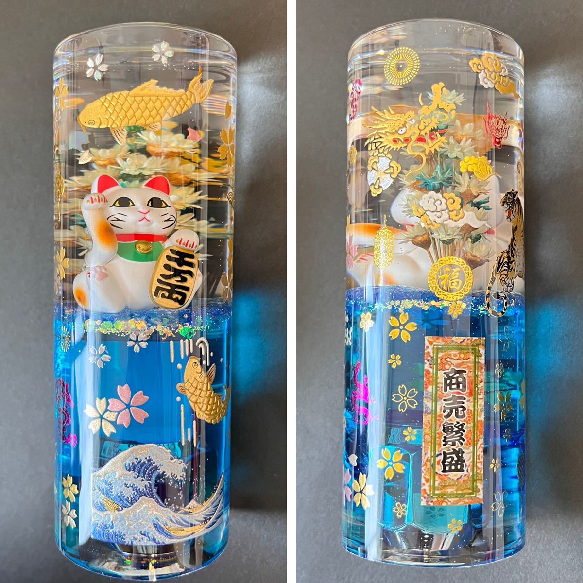 水中花 シフトノブ 招き猫 商売繁盛 鯉 虎 ロング 和柄 デコトラ Yahoo 