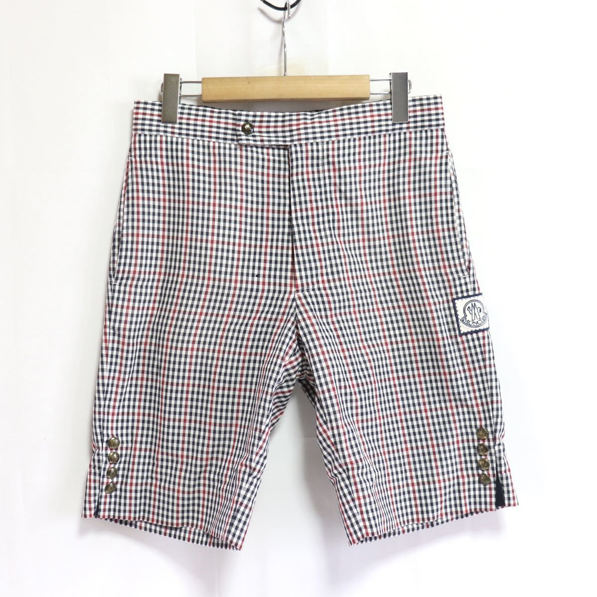 トレンド【MONCLER】PANTALONE BERMUDA/ロゴ チェック/ショートパンツ ハーフパンツ/パンツ/gamme bleu/トリコロール