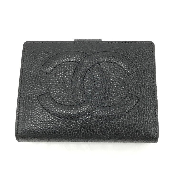 シャネル CHANEL 長財布 - キャビアスキン 黒 16番台 財布