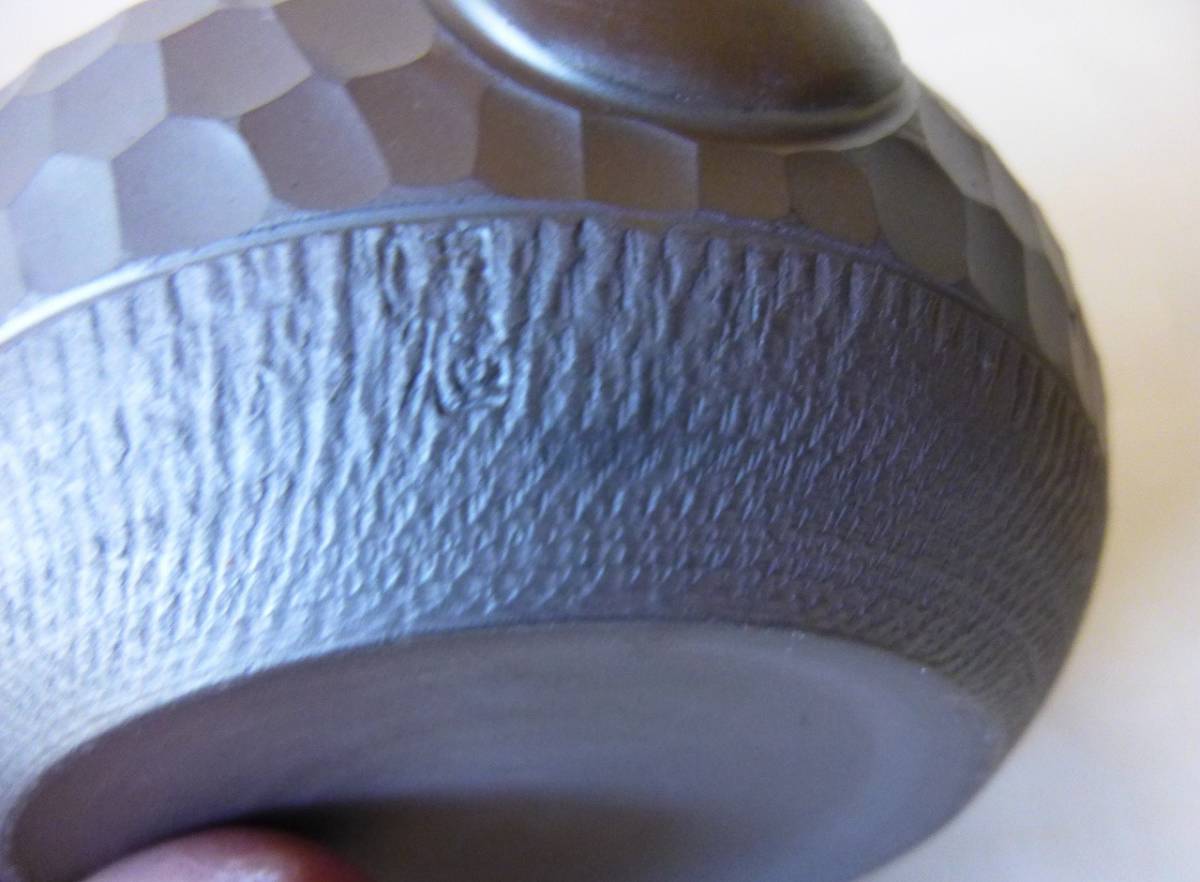 ☆【萬古焼】森伊呂久作 半ダイヤカット急須（共箱）☆ 万古焼