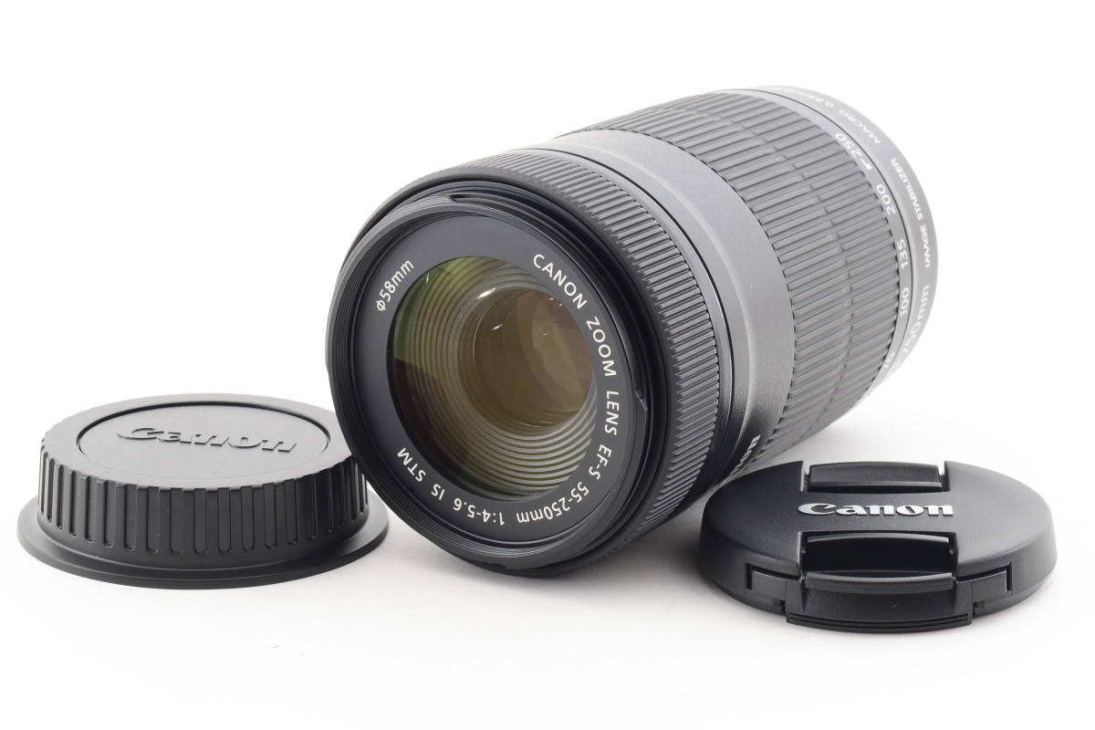 【美品箱付】キャノン EF-S 55-250mm f4-5.6 IS★手ぶれ補正 完動美品 Canon キャノン EF-S 55-250mm F4-5.6 IS STM 【公式通販】
