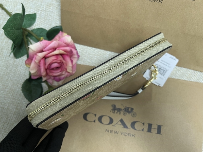 コーチ COACH 長財布 財布 シグネチャー 花柄 アコーディオン ラウンド