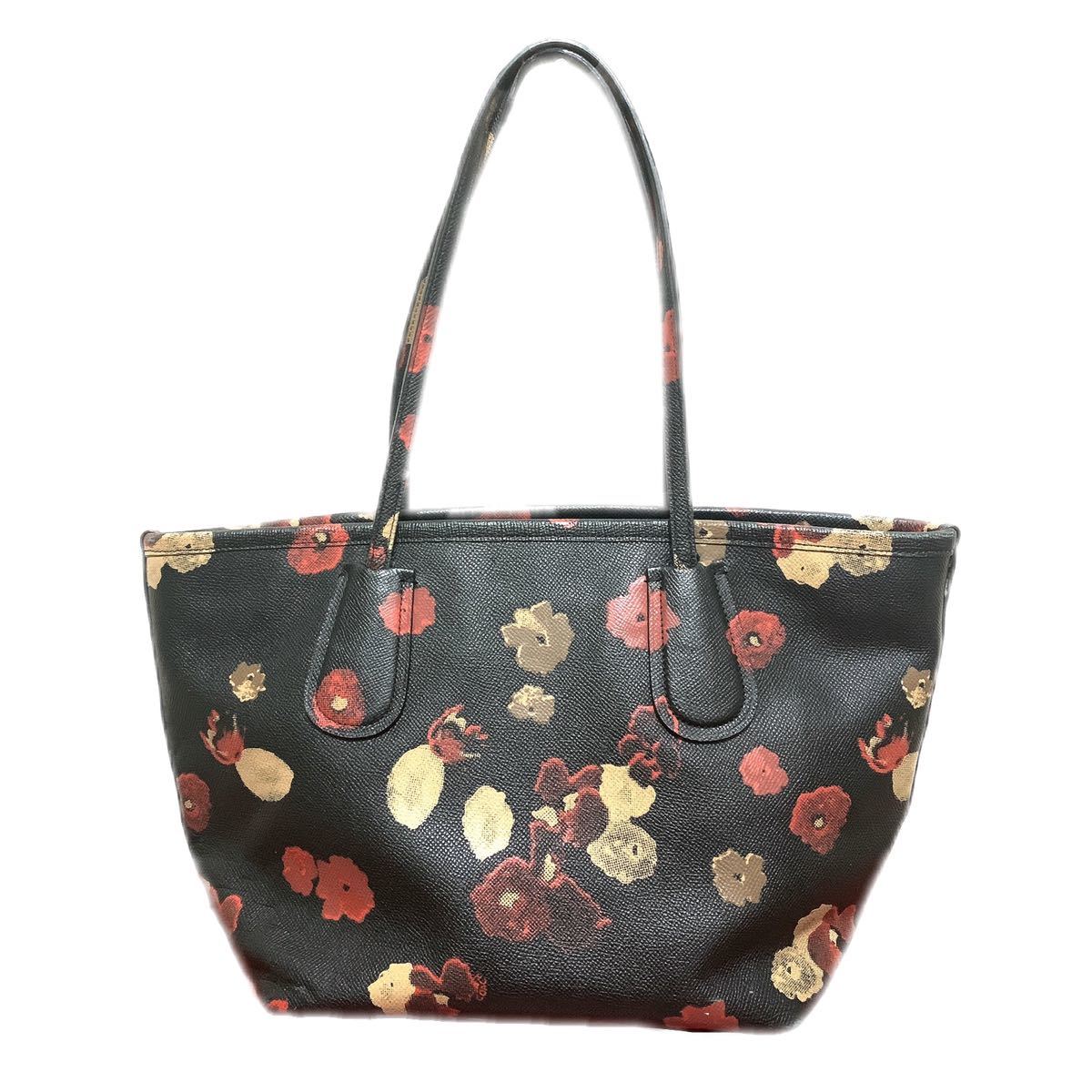 COACH コーチ アヴァ トートバッグ 限定モデル 花柄 レザー 馬車ロゴ 