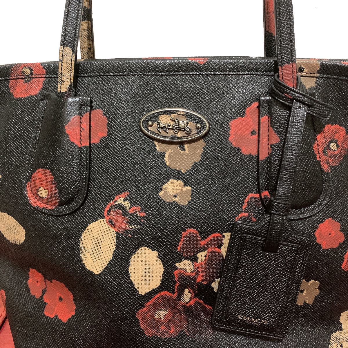 COACH コーチ アヴァ トートバッグ 限定モデル 花柄 レザー 馬車ロゴ 