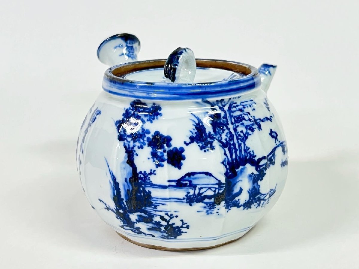 華中亭道八 青華 茶器 染付 煎茶道具 急須 茶道具 煎茶碗 華中亭道八
