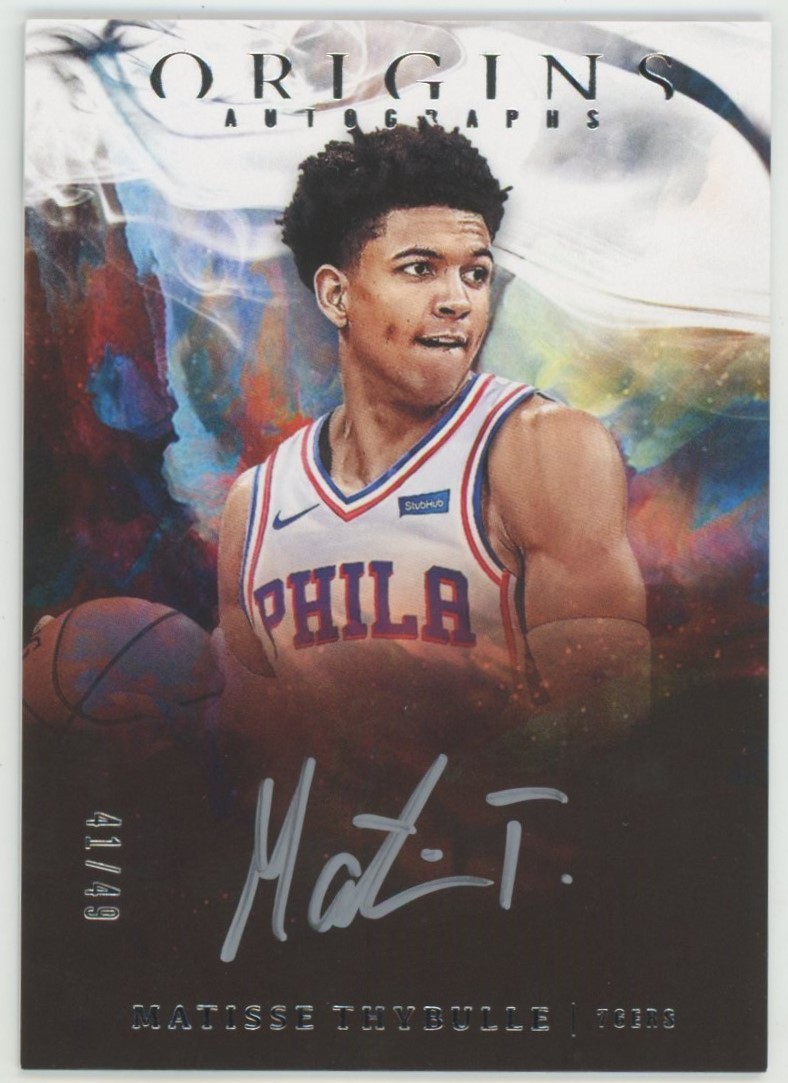 【Matisse Thybulle】2019-20 Panini Origins Rookie RC Auto ルーキー 直書き 直筆サインカード シルバーインク 49枚限定