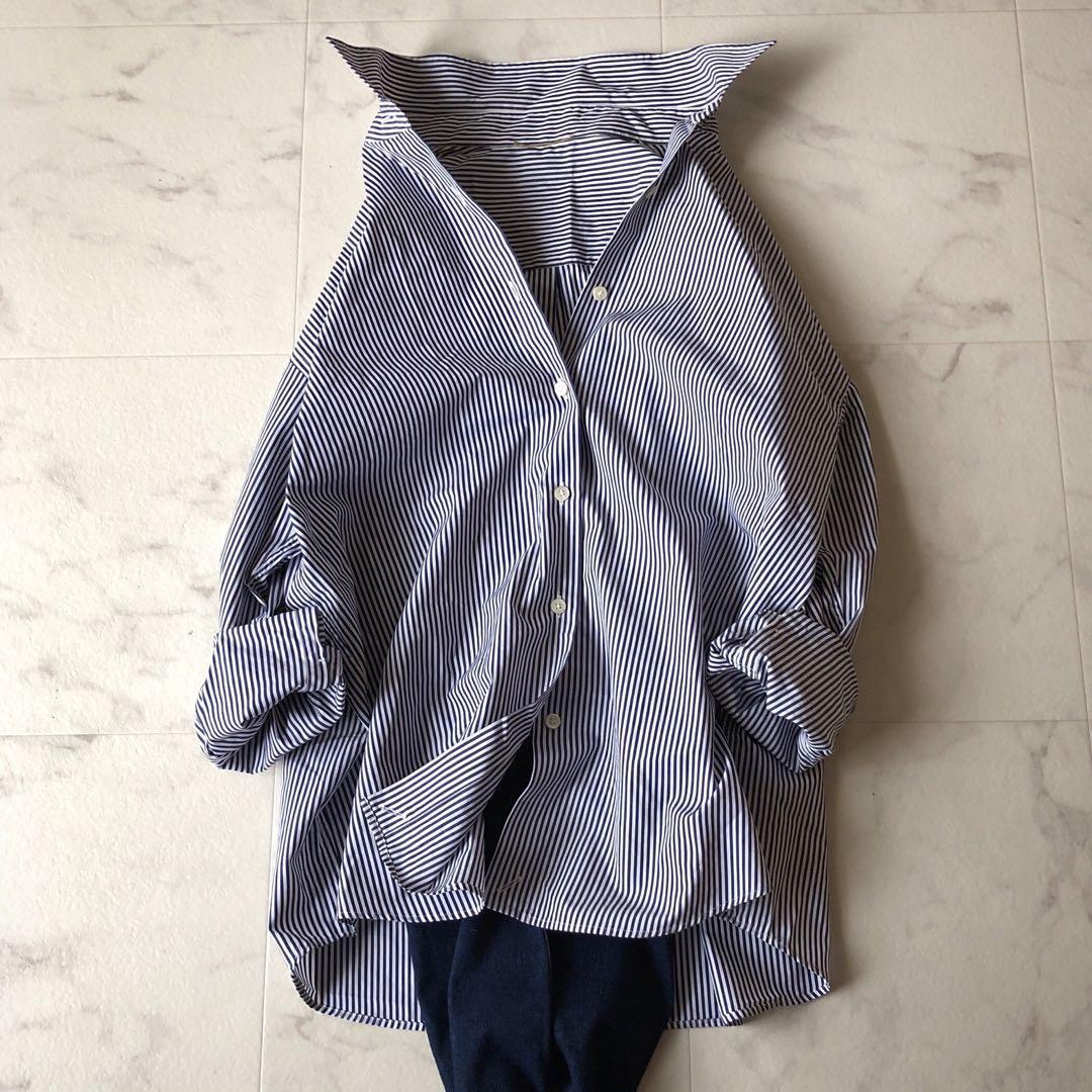 美品♪ドゥーズィエムクラス 2way ストライプ 青 白 カシュクール