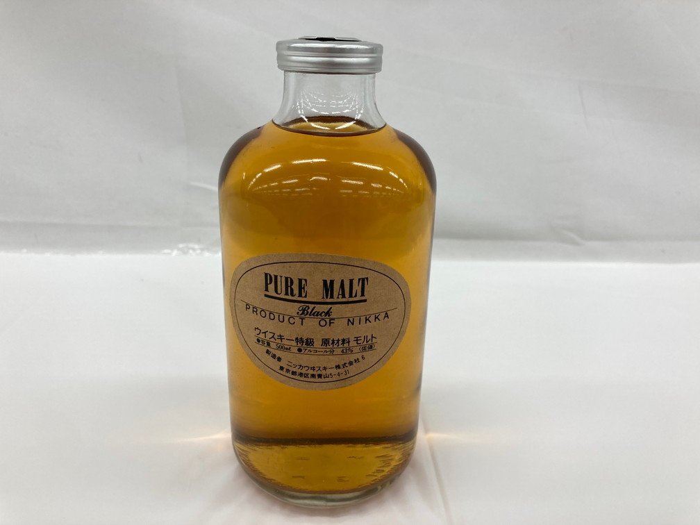 ※東京都内限定発送※【BGAX7010】国内酒 未開栓 NIKKA PURE MALT ブラック ウイスキー 特級 内容量：500ml 度数：43％