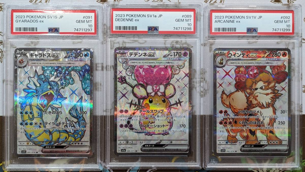 ポケモンカード ウィンディex ギャラドスex デデンネex sr psa10 連番