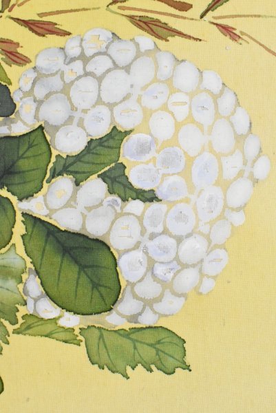 K2085 模写 樗園「四季花図」絹本 花鳥 百花 紫陽花 日本画 中国 書画