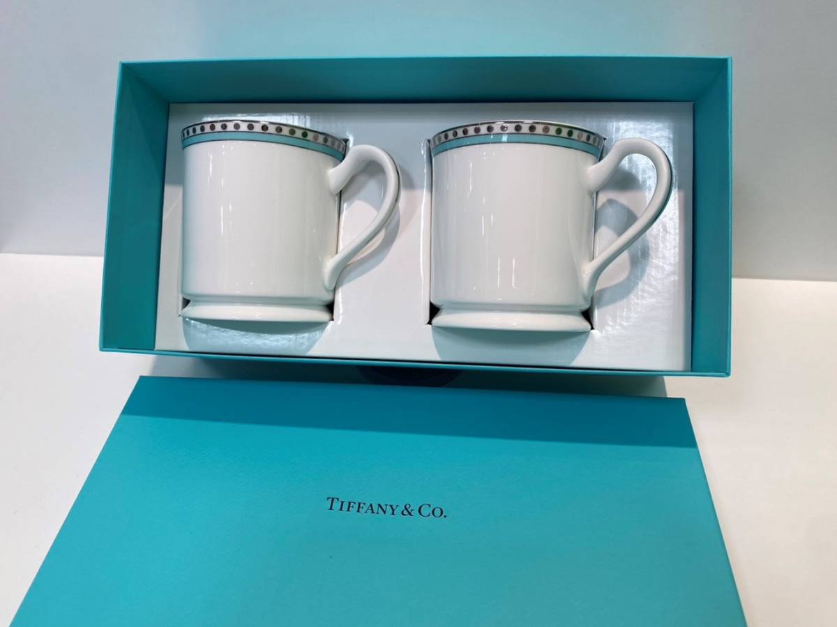B-10825】未使用 Tiffany&CO. ティファニー ペアカップ プラチナブルー