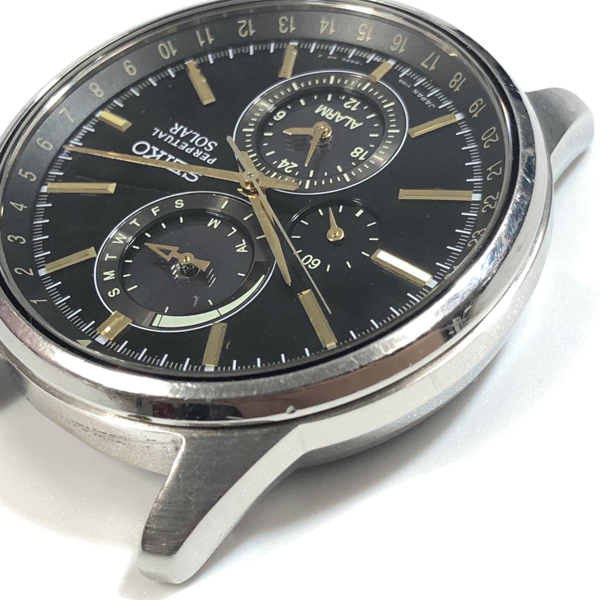 【稼働】SEIKO スピリット パーペチュアル クロノグラフ V198-0AC0 SEIKO セイコー V198-0AC0 ネイビー スピリット スマート