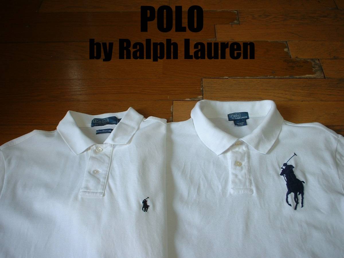 即戦力2着セットPOLO by Ralph Laurenワンポイント&ビッグポニー鹿の子ポロシャツM正規ポロバイラルフローレン1番人気ホワイト白