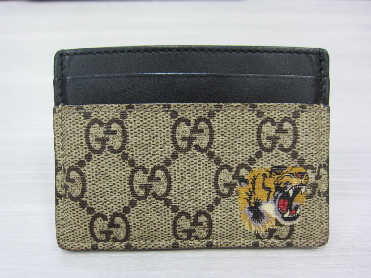 7E493MZ◎グッチ GUCCI タイガー TIGER パスケース カードケース 定期